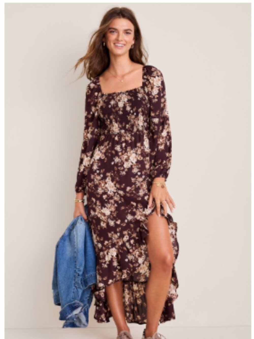 Helen Long Sleeve Floral Maxi Dress